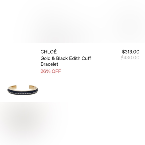 CHLOE Gold and Black “Edith” cuff bracelet - Picture 5 of 11